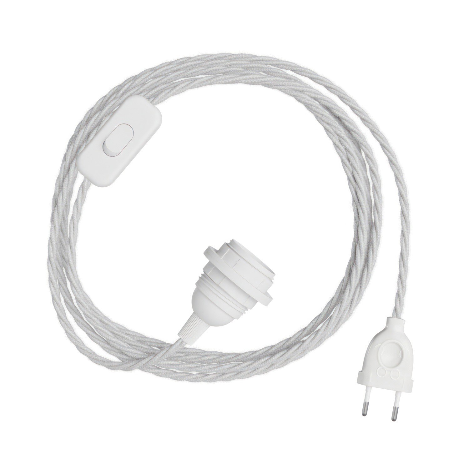 SnakeBis Twisted plug-in lamp for lampshade with twisted lighting cable